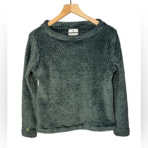 Dudley Stephens Women's Brighton Boatneck Bubble Fleece In Forest Green Sz M